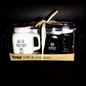 NWT TAG SALT AND PEPPER SET FARMHOUSE STYLE